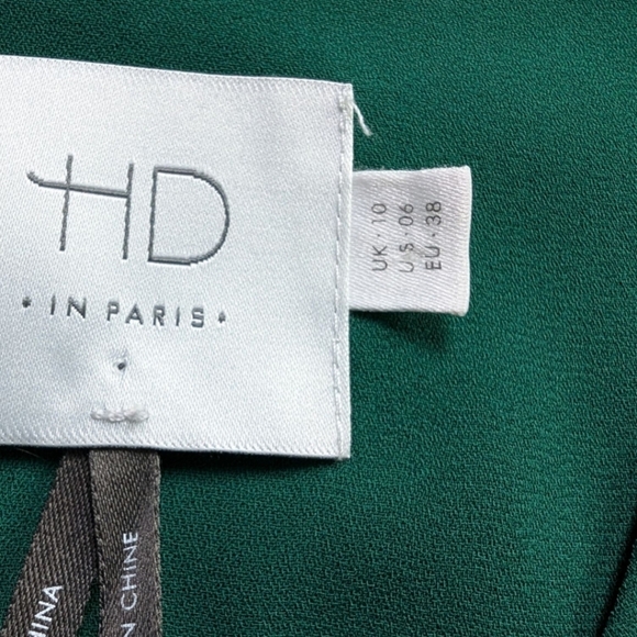 HD in Paris Anthropologie Dara Blouse Laser Cut Boho Twee Kelly Green Women 6 - Picture 11 of 13